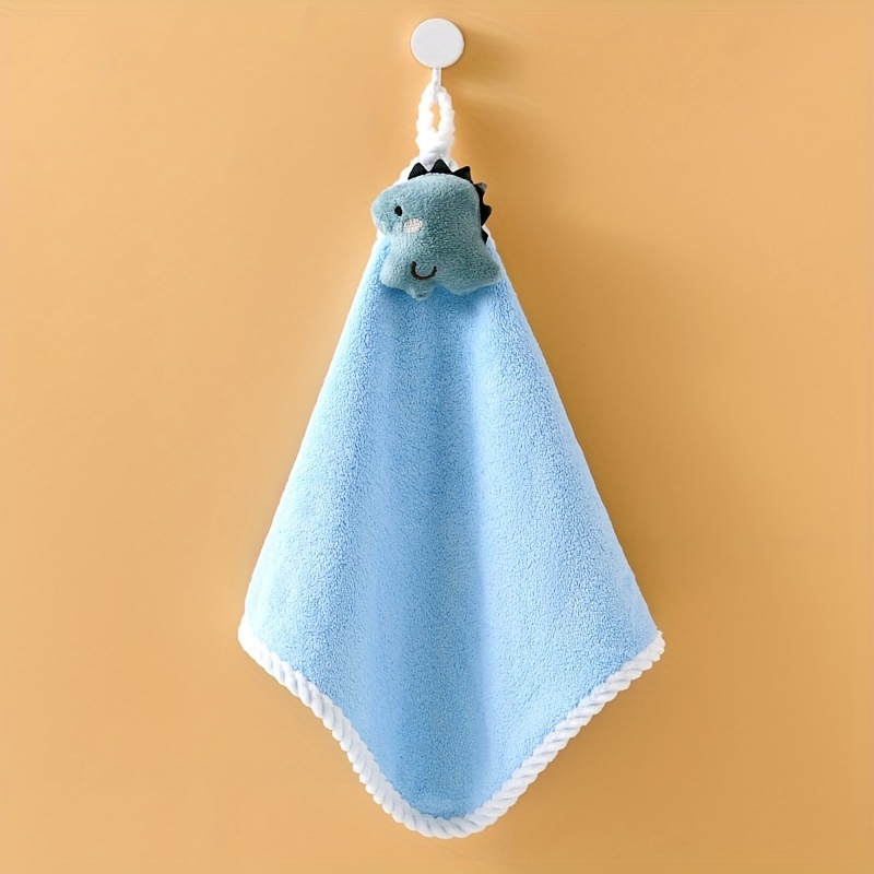 Cute Hand Towels Bathroom Towels with Hanging Loop Microfiber Coral Fleece  Absorbent for Kitchen Bathroom Bedroom