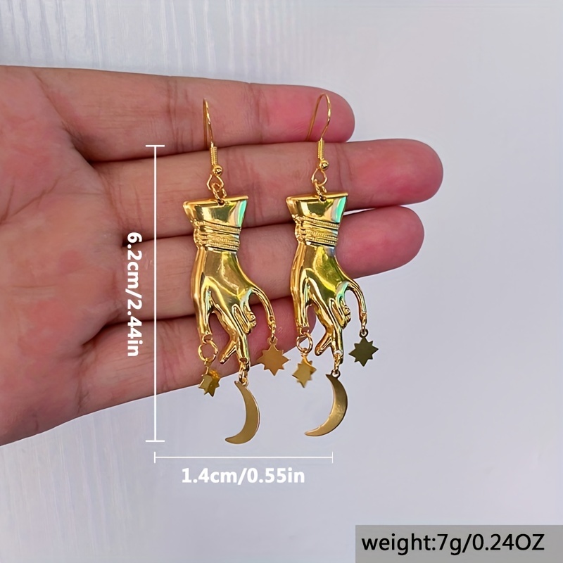 Boho Moon & Star Pendant Earrings Gothic Party Gift Men