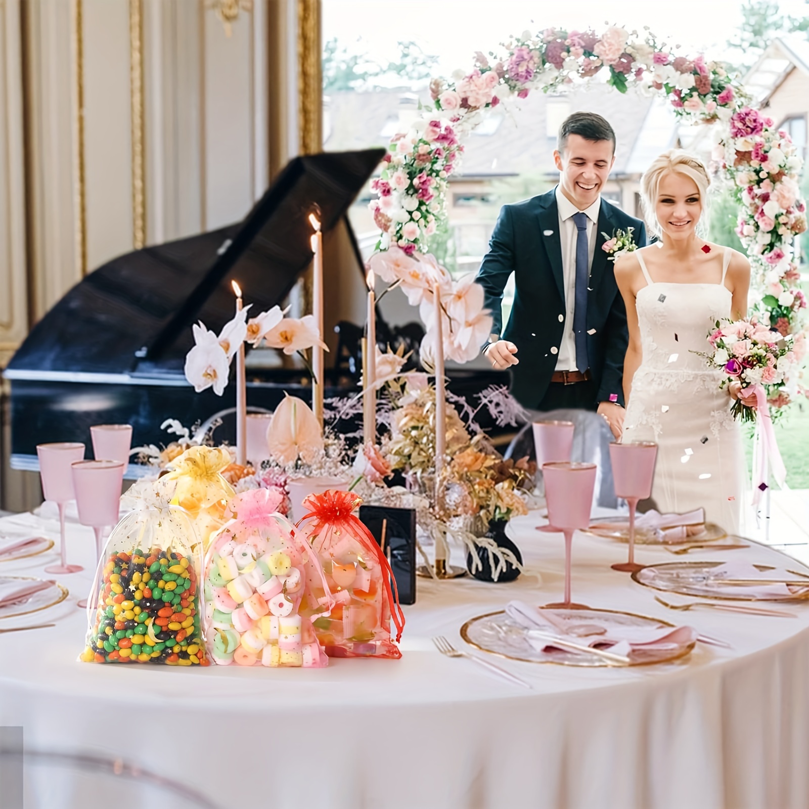 100 Pezzi Sacchetti Regalo In Organza Caramelle In 10 Colori - Temu Italy