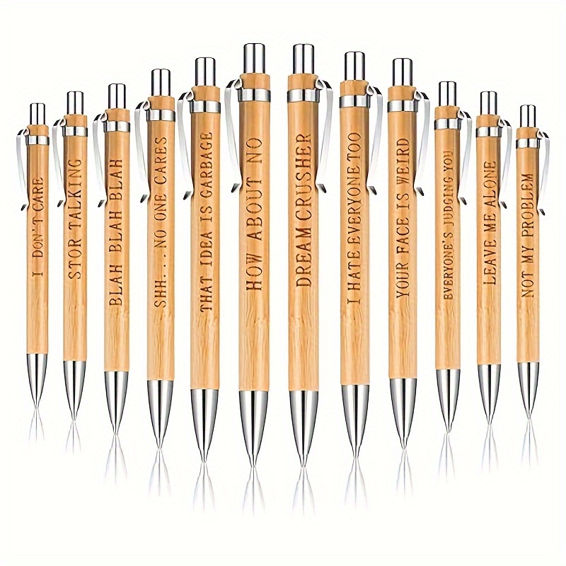 Bamboo Pens Laser Engraved Inspirational Phrase Thank You - Temu