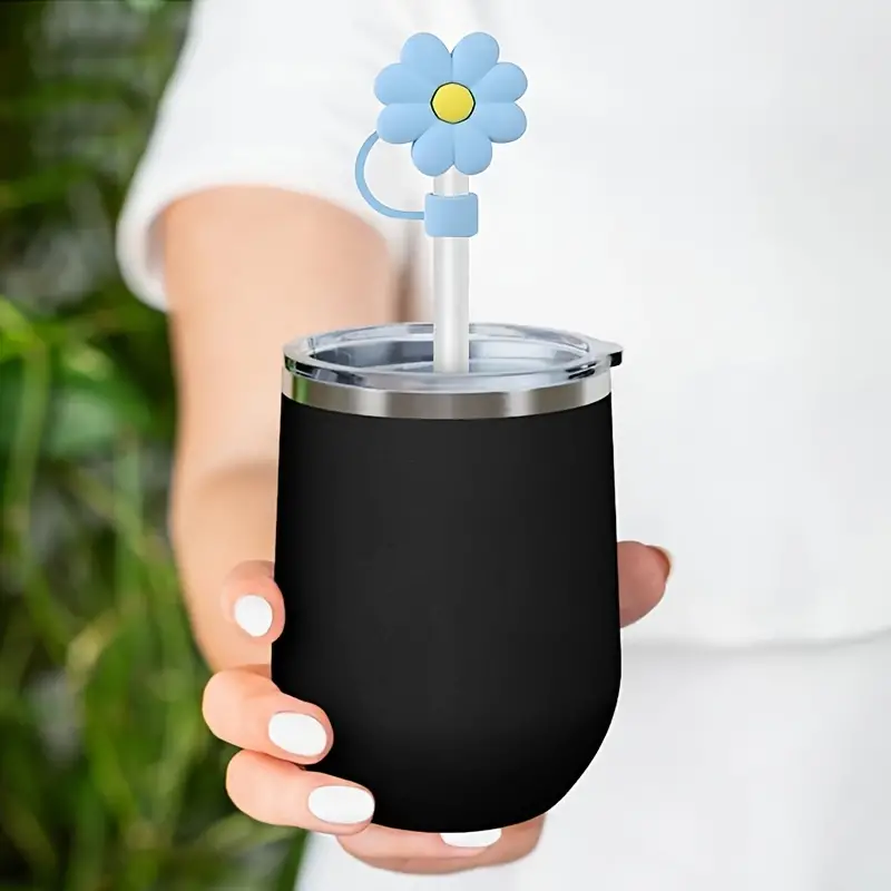 Reusable Cute Flower Straw Covers Dustproof Splash Proof - Temu