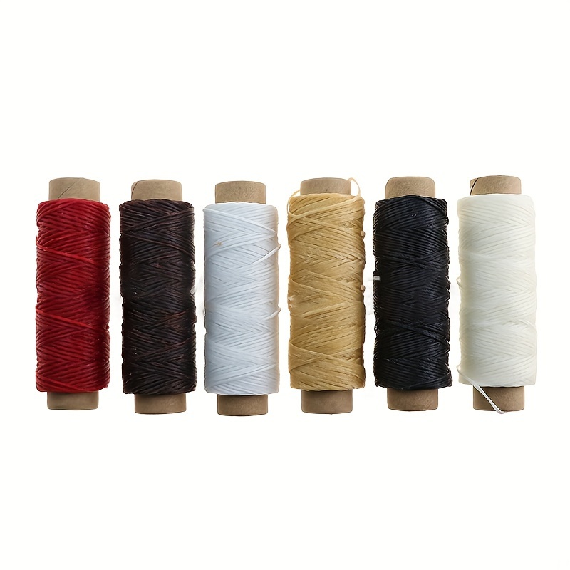 4Pcs Flat Waxed Thread Set Wax String Polyester Cord Kit for Leather Sewing  DIY