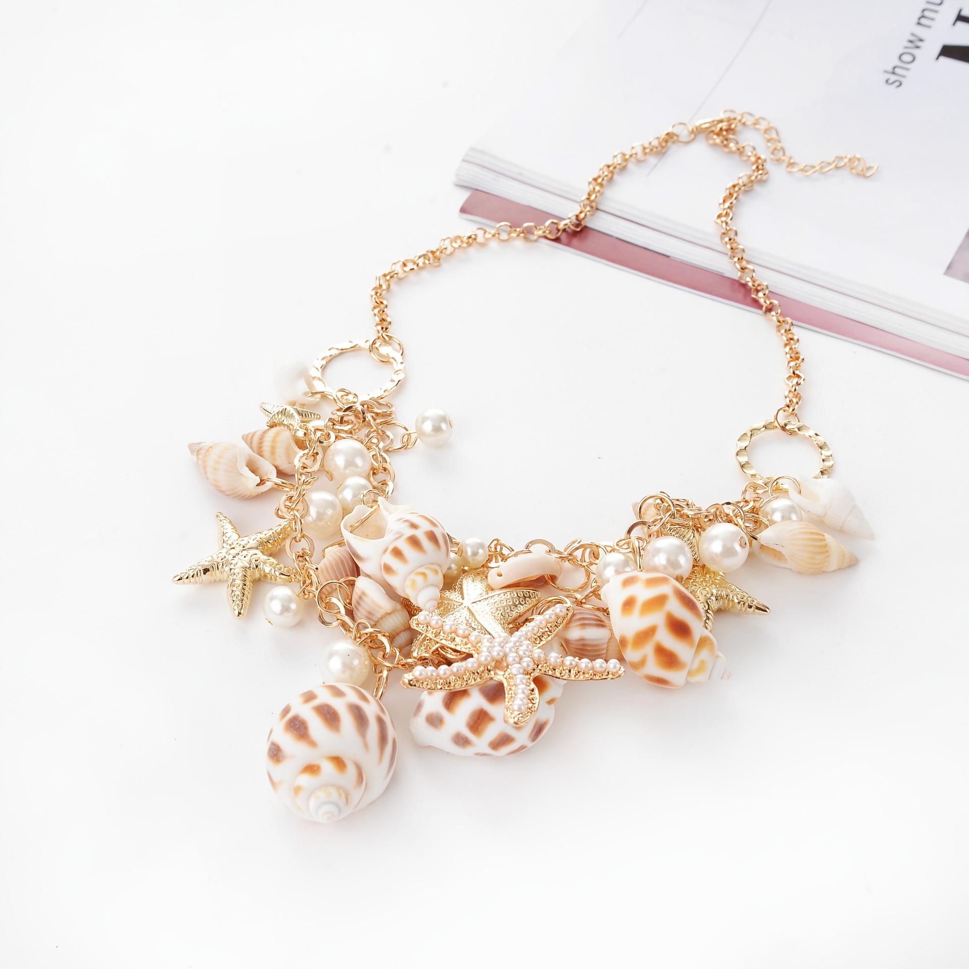 

1pc Summer Bohemia Ocean Elements Necklace For Men And Women, Starfish Coral Shell Charm Natural Seashells Earrings Shell Beach Jewelry For Party Gifts