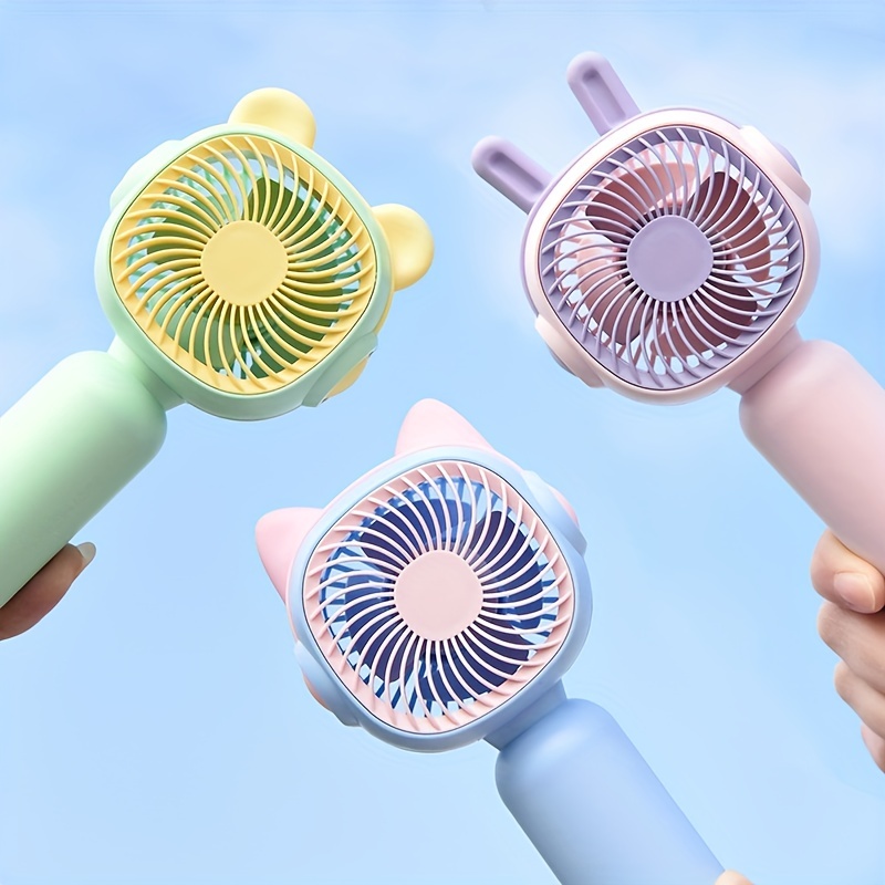 Cartoon Handheld Fan USB Rechargeable Portable Pocket Fan