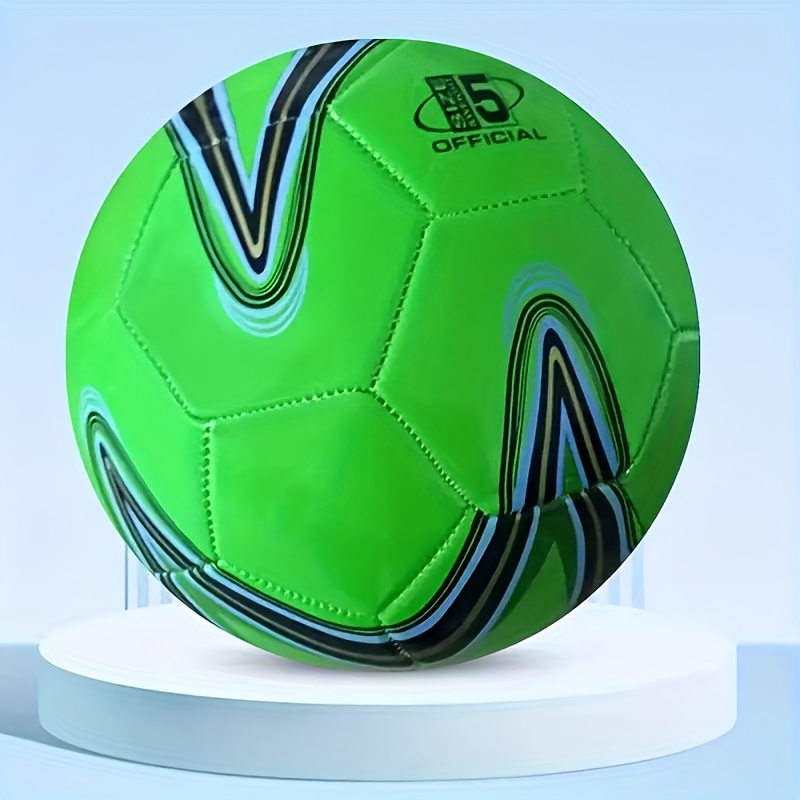 Ballon de football taille 5, lueur dans le noir, PU, fuite, vert