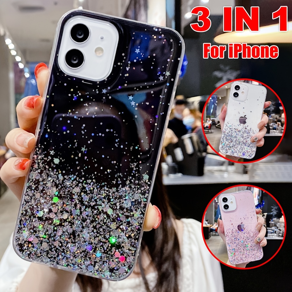 Cartoon Robot Bear Laser Leather Case for iPhone 15 Plus 14 13 12 Pro Max  11 Luxury Bling Glitter Shockproof Bearbrick Cover - AliExpress