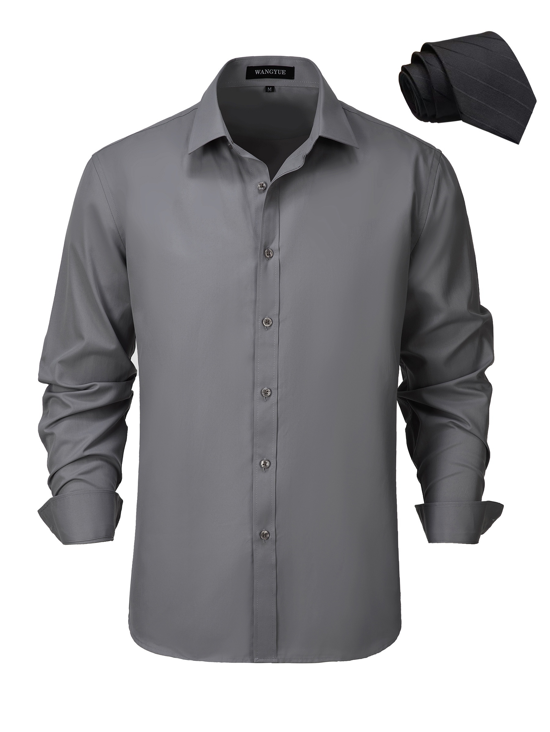 elegant men's long sleeve dress shirt with matching tie elegant men's long sleeve dress shirt with matching tie