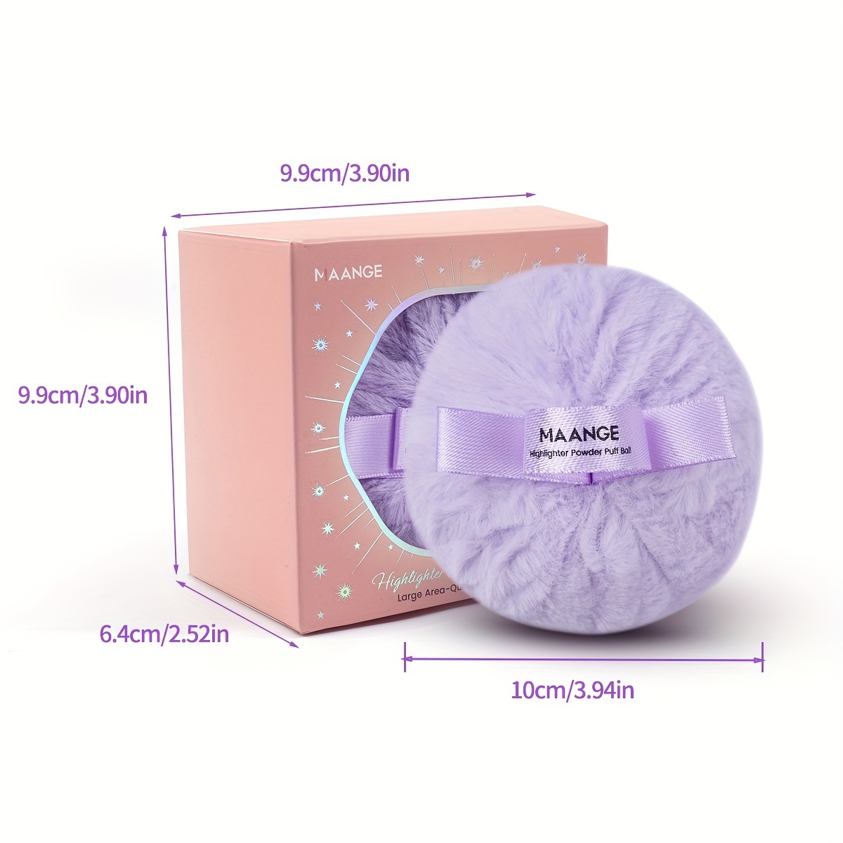 Large Fluffy Powder Puff Jumbo Round Peach Shaped Body - Temu