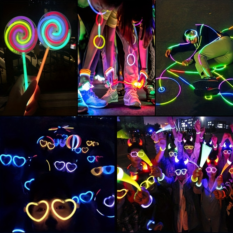 6 Piezas De Gafas Y Barras Luminosas Fluorescentes Para Fiestas, Diversión  Al Aire Libre, Halloween, Navidad, Cumpleaños O Conciertos, Moda de Mujer