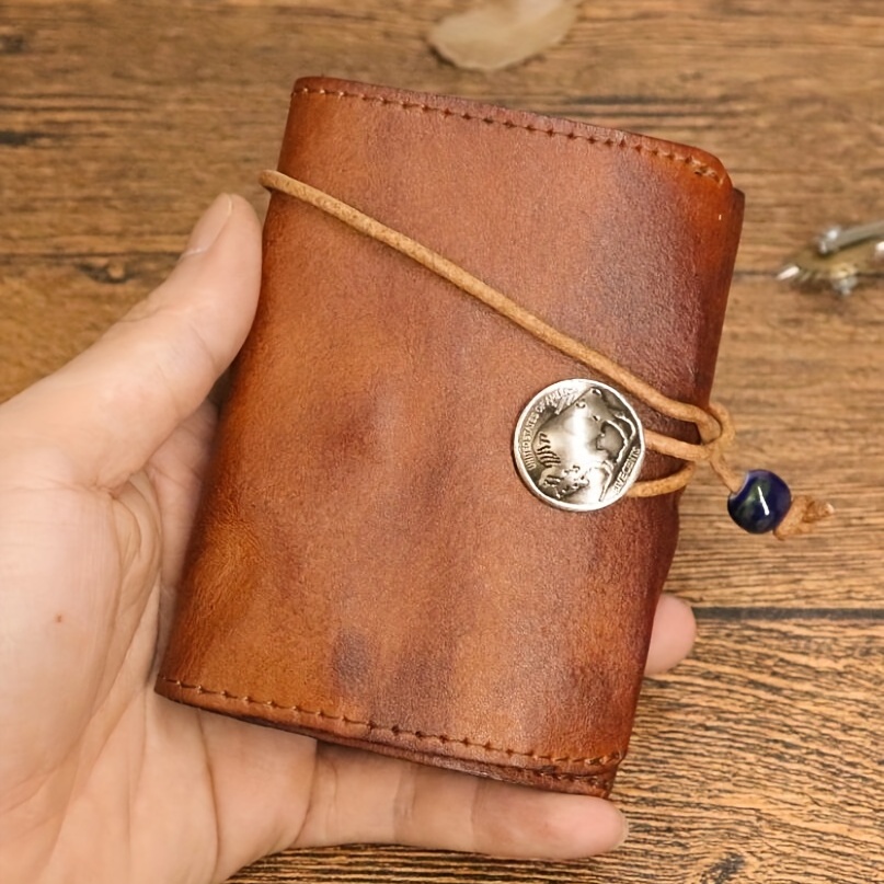 Leather front pocket card wallet with money clip brown Bull Terrier Gift