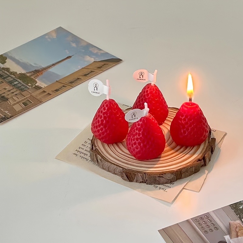 3d Strawberry Candle Silicone Mold Handmade Aromatherapy - Temu