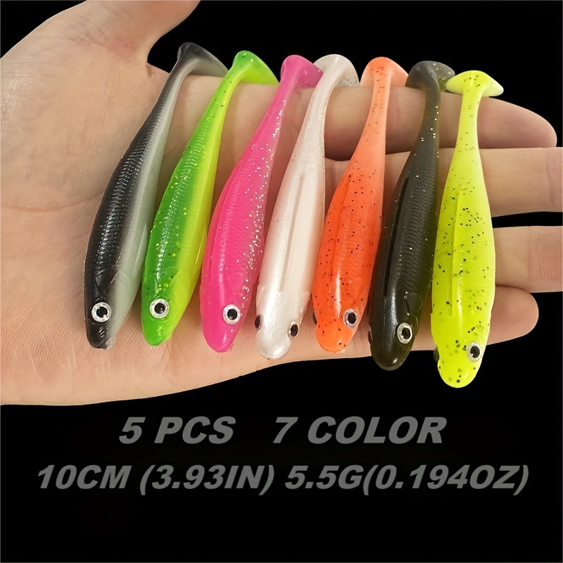 15Pcs Fishing Soft Lures Plastic Baits 7cm Lifelike Forked Paddle Tail  Fishing Swimbaits for Freshwater for Crappie Bass Walleye
