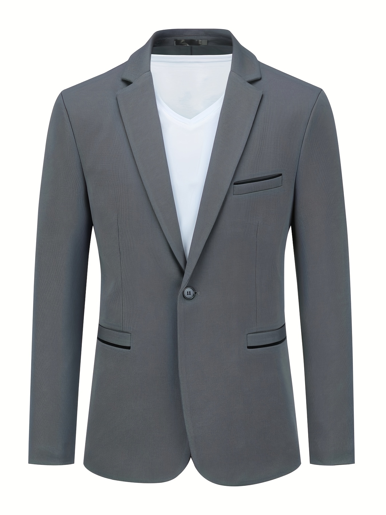 Slim Fit Mens Blazer Pinstripe Tan Blue Line Jacket 2 Button Notch Lapel  AZAR MAN -  Canada