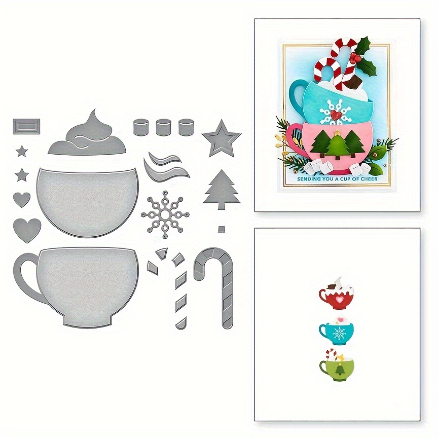 

1pc Christmas Tea Cup Metal Cutting Dies Stencil For Diy Scrapbooking Album Paper Cards Decorative Crafts Embossing Die Cuts New Arrival