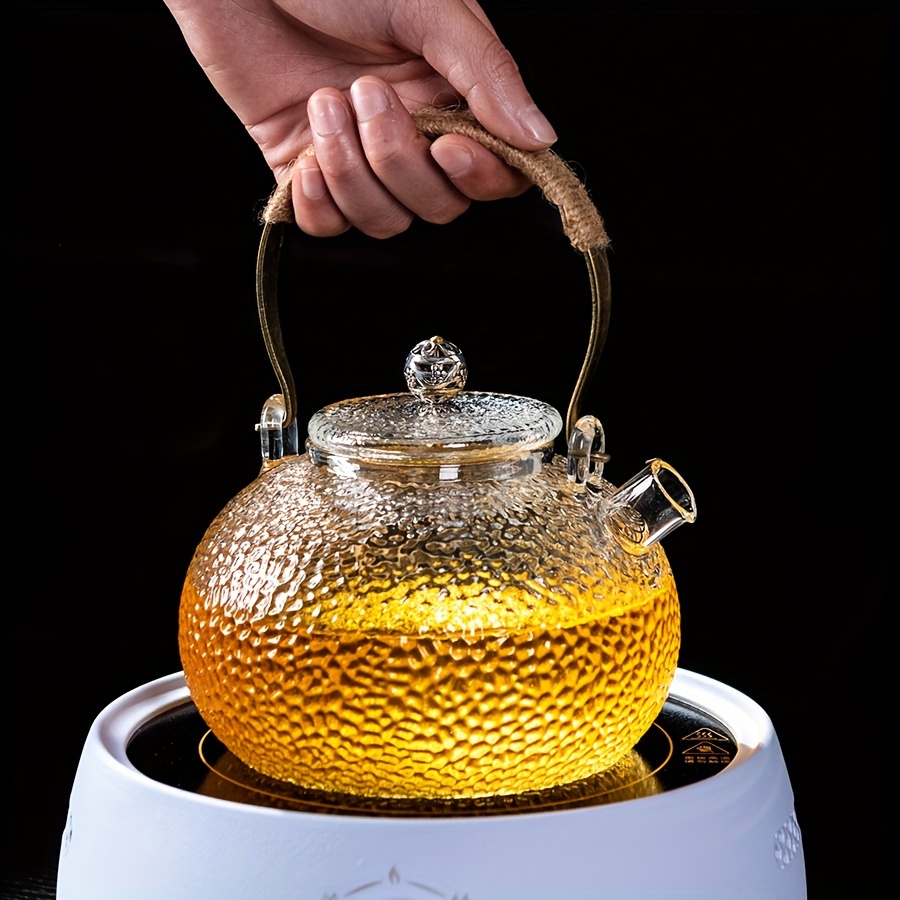 Glass Teapot with Removable Infuser Stovetop Safe Tea Kettle Heat