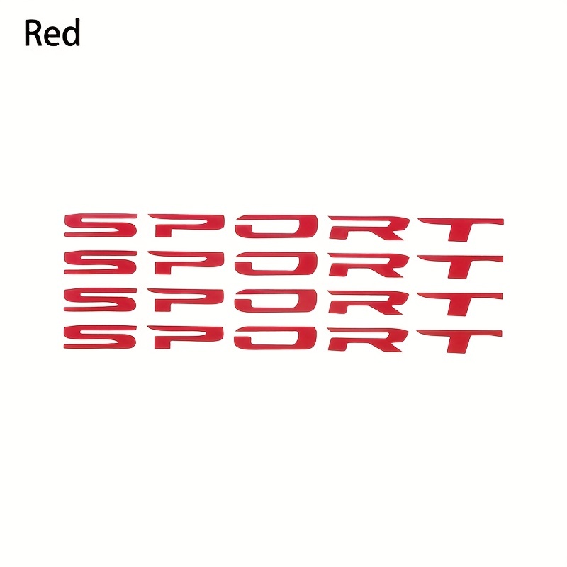 4Pcs SPORT Style Auto Car Rims Wheel Hub Racing Sticker Graphic Decal Strip  Red
