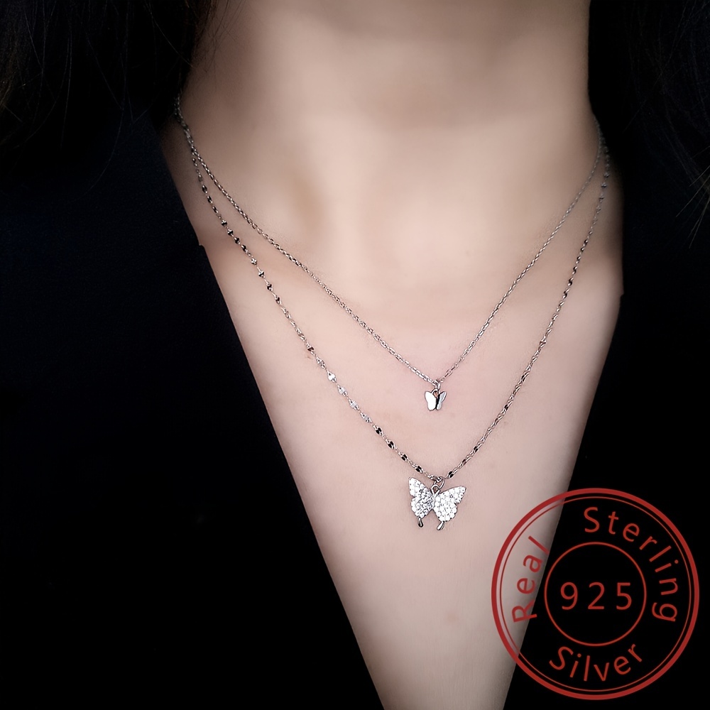 925 Sterling Silver Necklace Female Silver Chain Without Pendant 925  Clavicle Chain Naked Chain Galaxy Chain Thin Chain Stacked - Temu