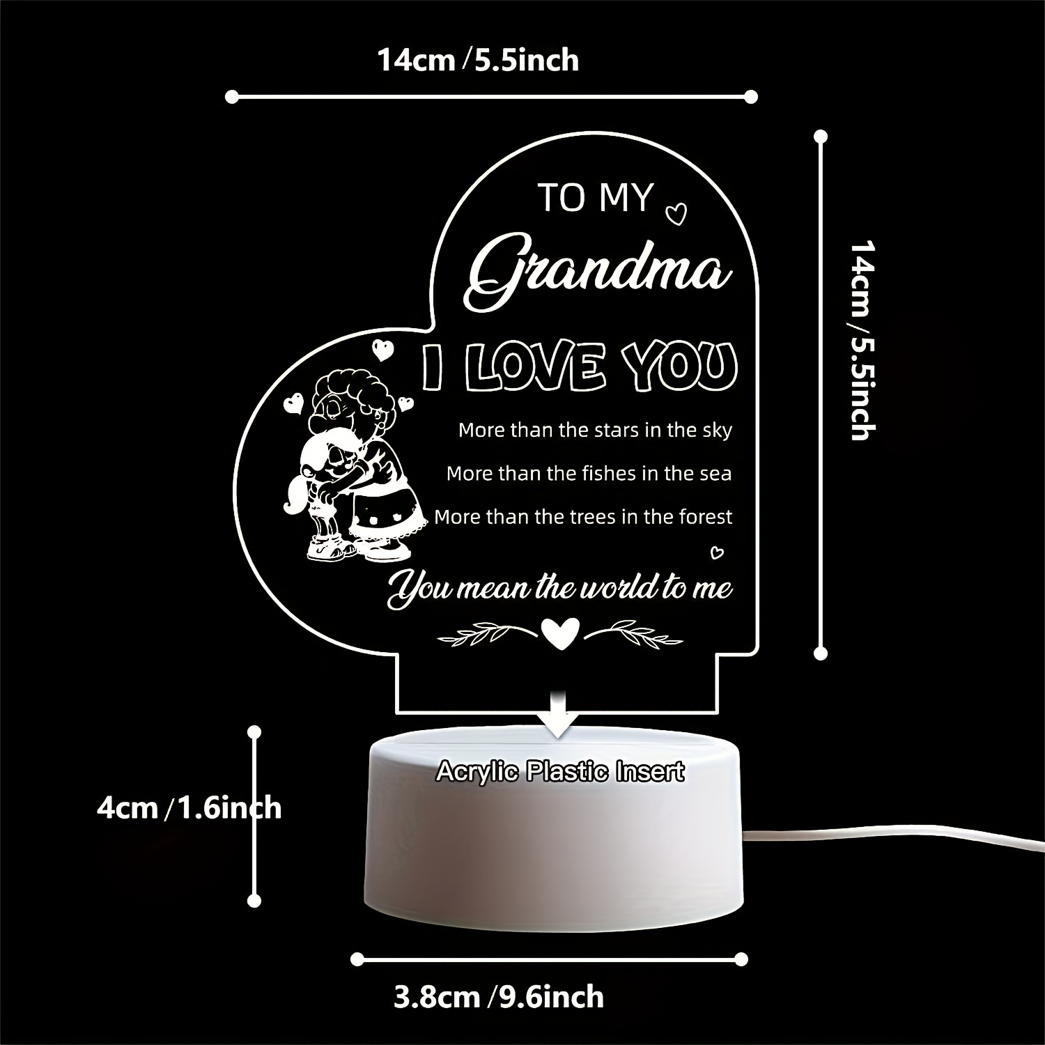 Gifts For Grandma - Grandma Birthday Gifts Engraved Night Light, Best  Grandma Christmas Gifts, Led Lamp Present For Grandmother, Grandparent's  Day Gifts To My Grandma - Temu