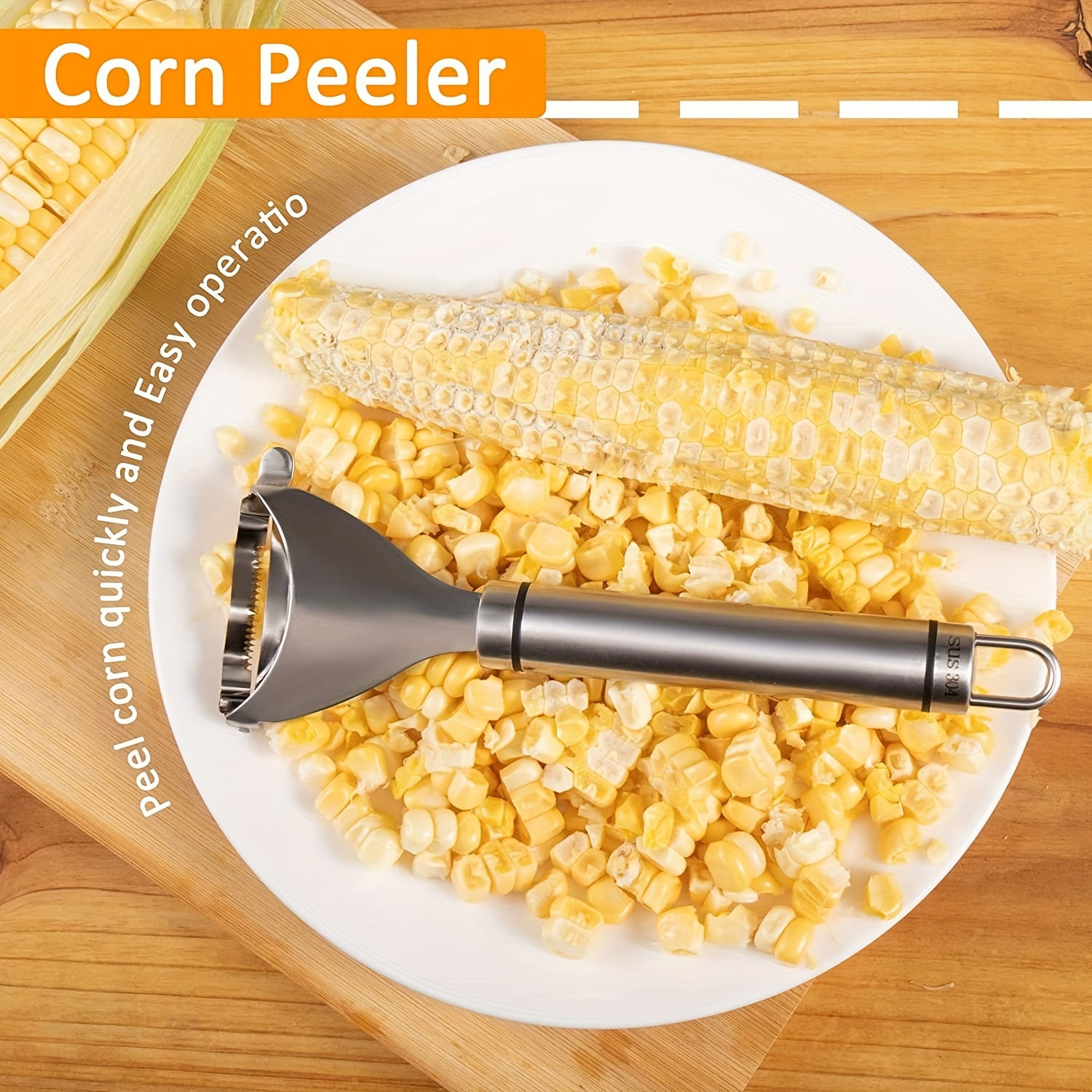 2-Piece: Stainless Steel Corn Cob Peelers