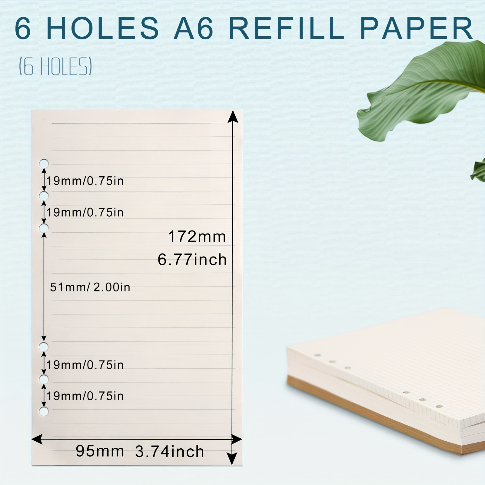 A6 Refill Paper 6 Holes Loose Leaf Paper Notebook Refills 6 - Temu