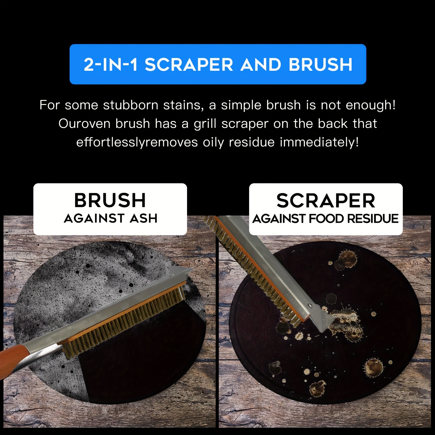 Pizza Oven Brush with Scraper – Humphreys BBQ