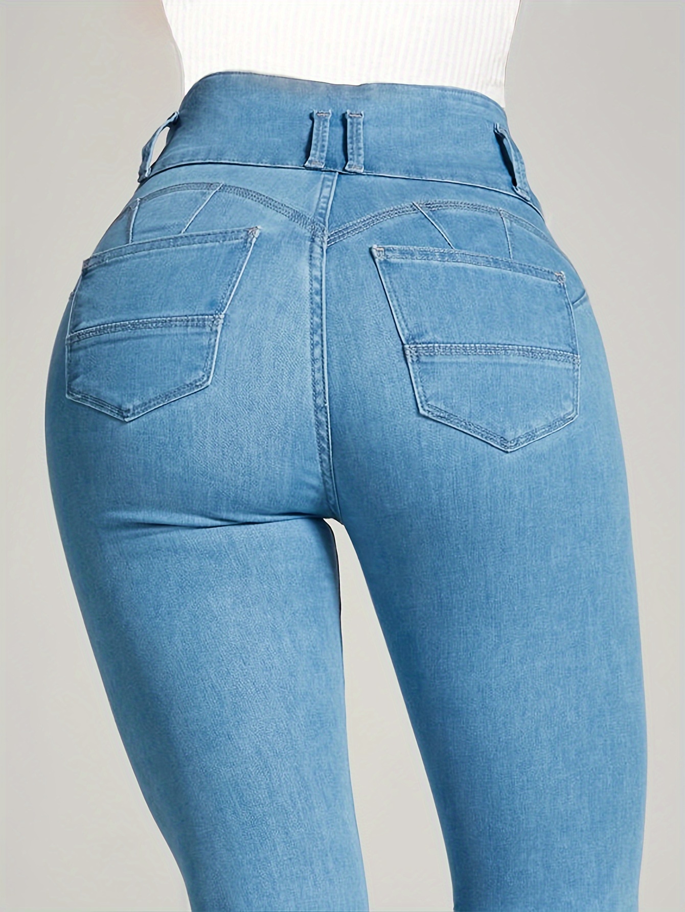 Jeans De Mujer Con Cintura Alta Pantalones De Mezclilla Flaco