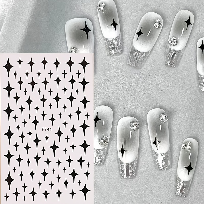 3D Star Nail Stickers Self Adhesive Decals Easy to Apply Long Lasting