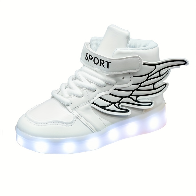 Casual High Top Skateboard Shoes With Usb Charging Light And - Temu