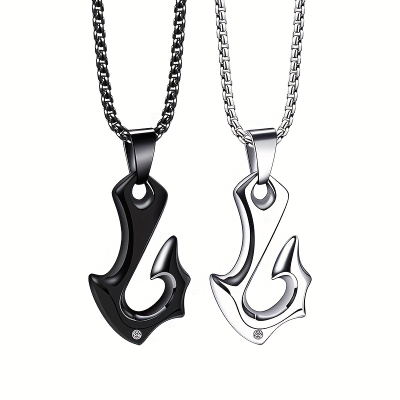 Fish Hook Pendant Necklace,Temu