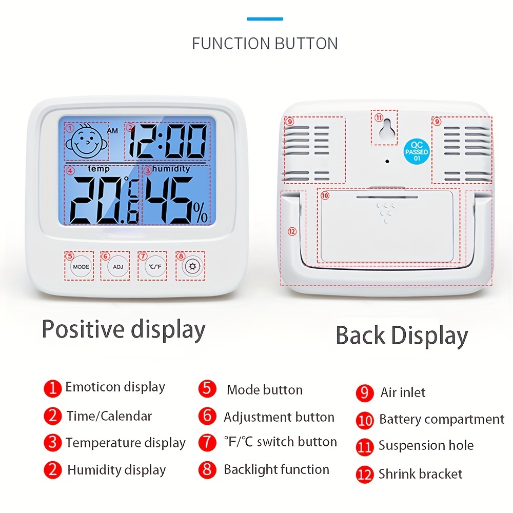 Smiley Mini LCD Digital Thermometer Hygrometer Indoor Room