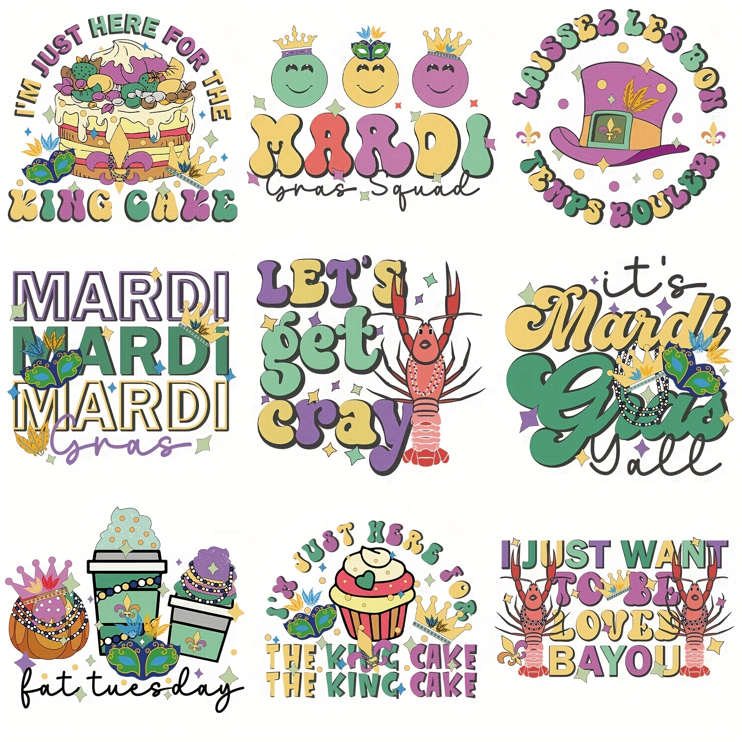 Mardi Gras Iron on Patches for Clothes Thermoadhesive Patches Thermal  Patches for Clothing Heat Transfer Stickers for T Shirt