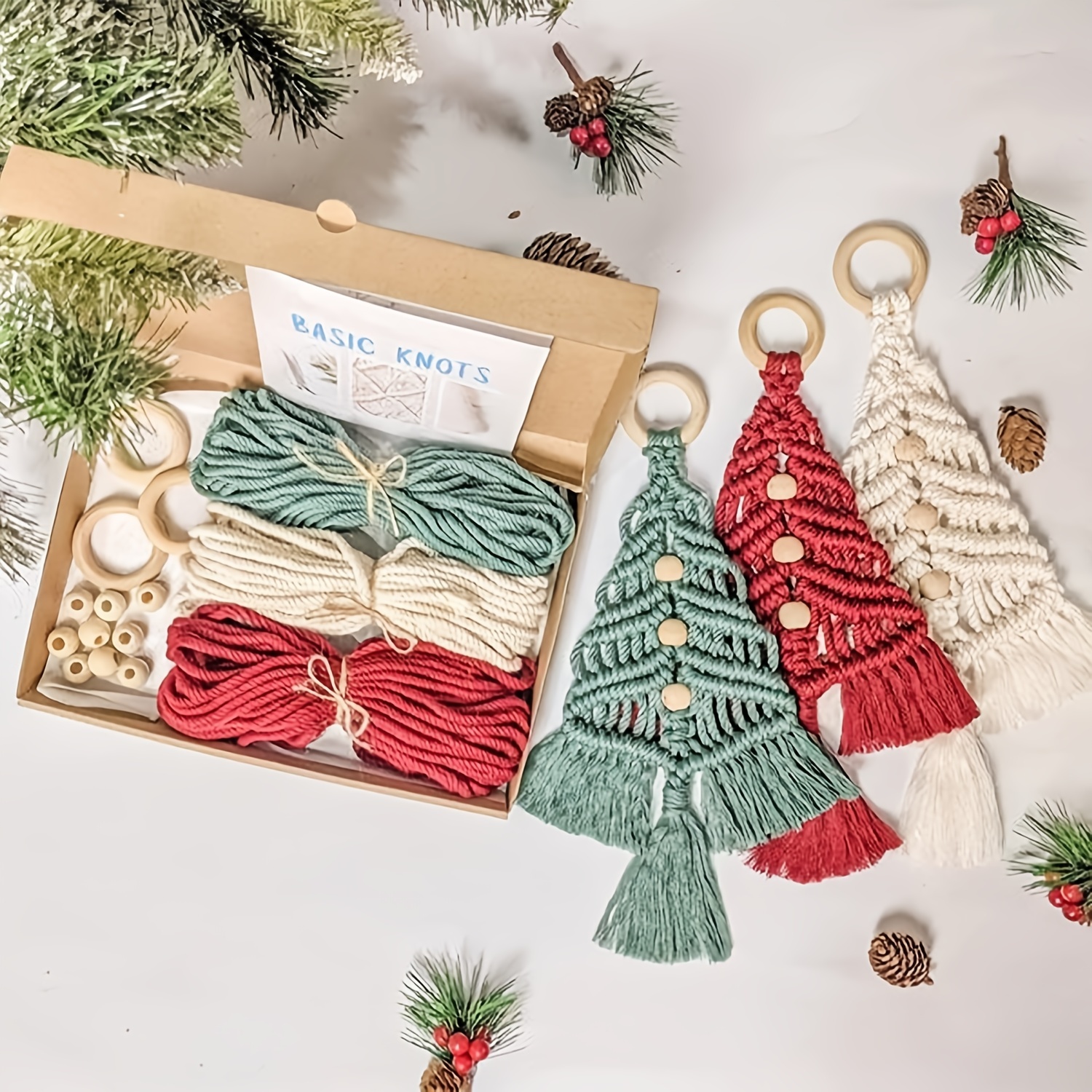 1set Weihnachtsbaum Handgemachte Seil Weben Materialpaket