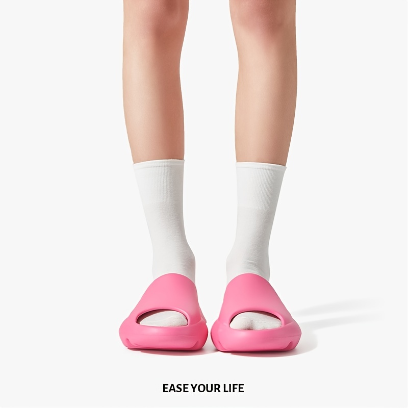 hot pink yeezy slides