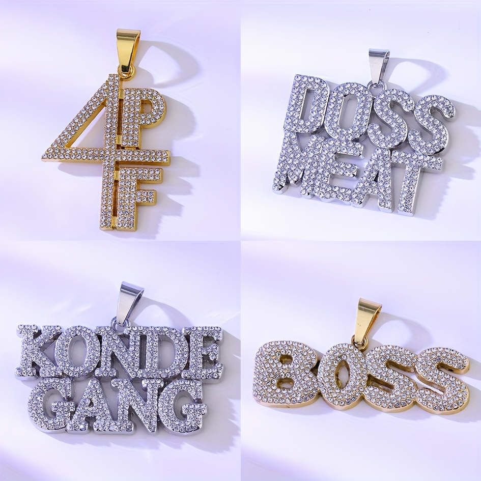 Crystal Rhinestone Sliding Pendant Alloy Letters A z - Temu