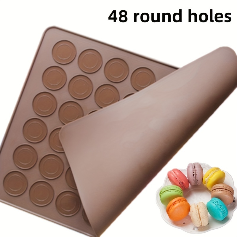 1pc Silicone Baking Mat With 30 Round Macaron Cavities