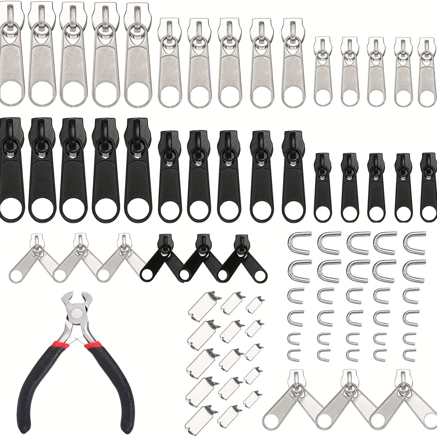 20pcs Replacement Zipper Pull Metal Zipper Pull Black Zipper Pull Easy Grip  Zipper Puller Sturdy Zipper Fixer For Suitcases Luggage Jacket Backpacks  Cloths Boots Pants Jeans Tents Purses