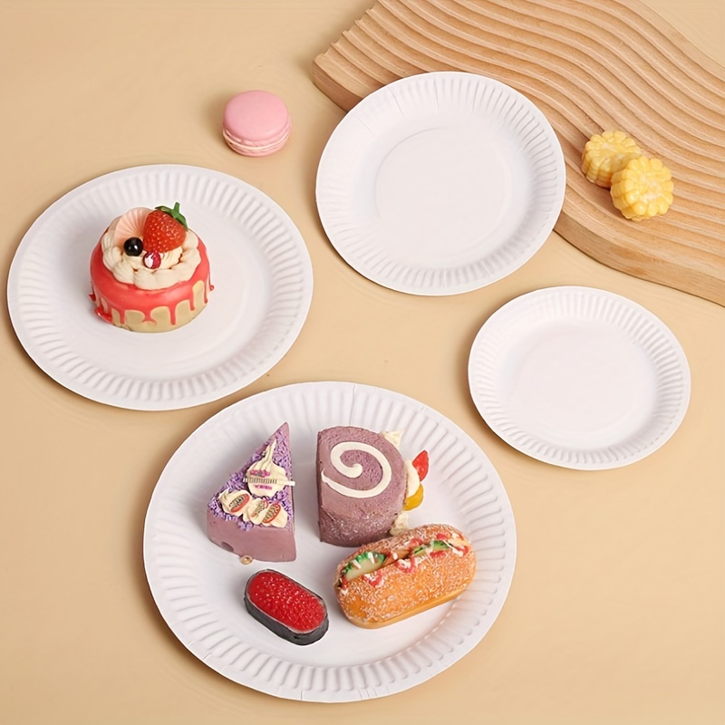 Zopeal 500 Pack Disposable Dessert Plates 6 Inch Small Paper Plates White  Cake Appetizer Sturdy Round 6 Heavy Duty Party Sugarcane Pulp Paper Plates