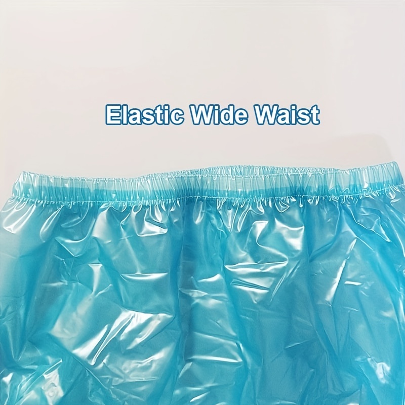 1pc High Waist Transparent PVC Plastic Underwear Adult Diaper Incontinence  Shorts Teen Diaper Cover Non-Disposable Diaper Blue Super Soft