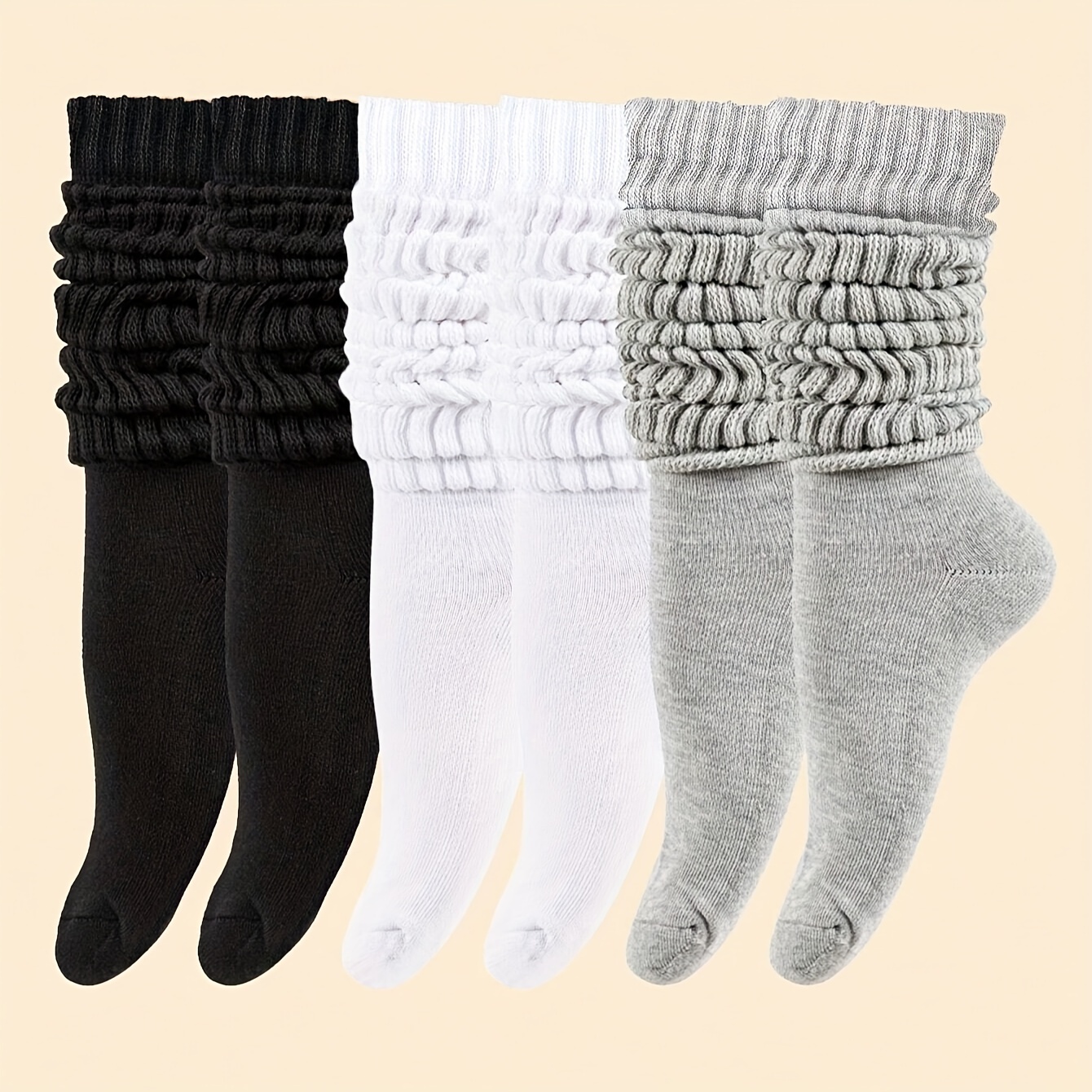4 Pairs Thin Over The Knee Socks, Comfy & Breathable Thigh High Socks,  Stretchy Stockings, Women's Stockings & Hosiery for Music Festival