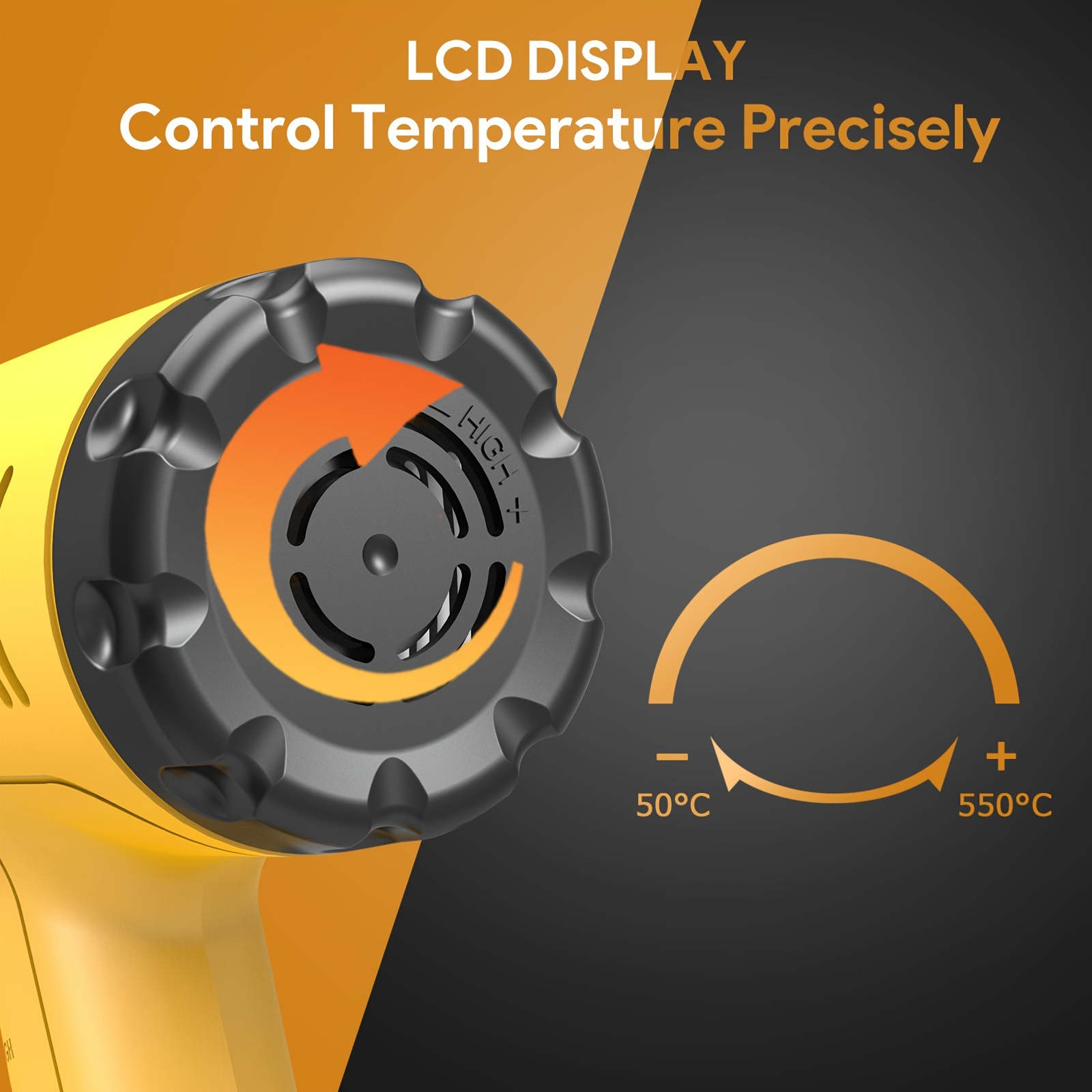 Heat Gun With Lcd Digital Display Fast Heating Heavy Duty - Temu