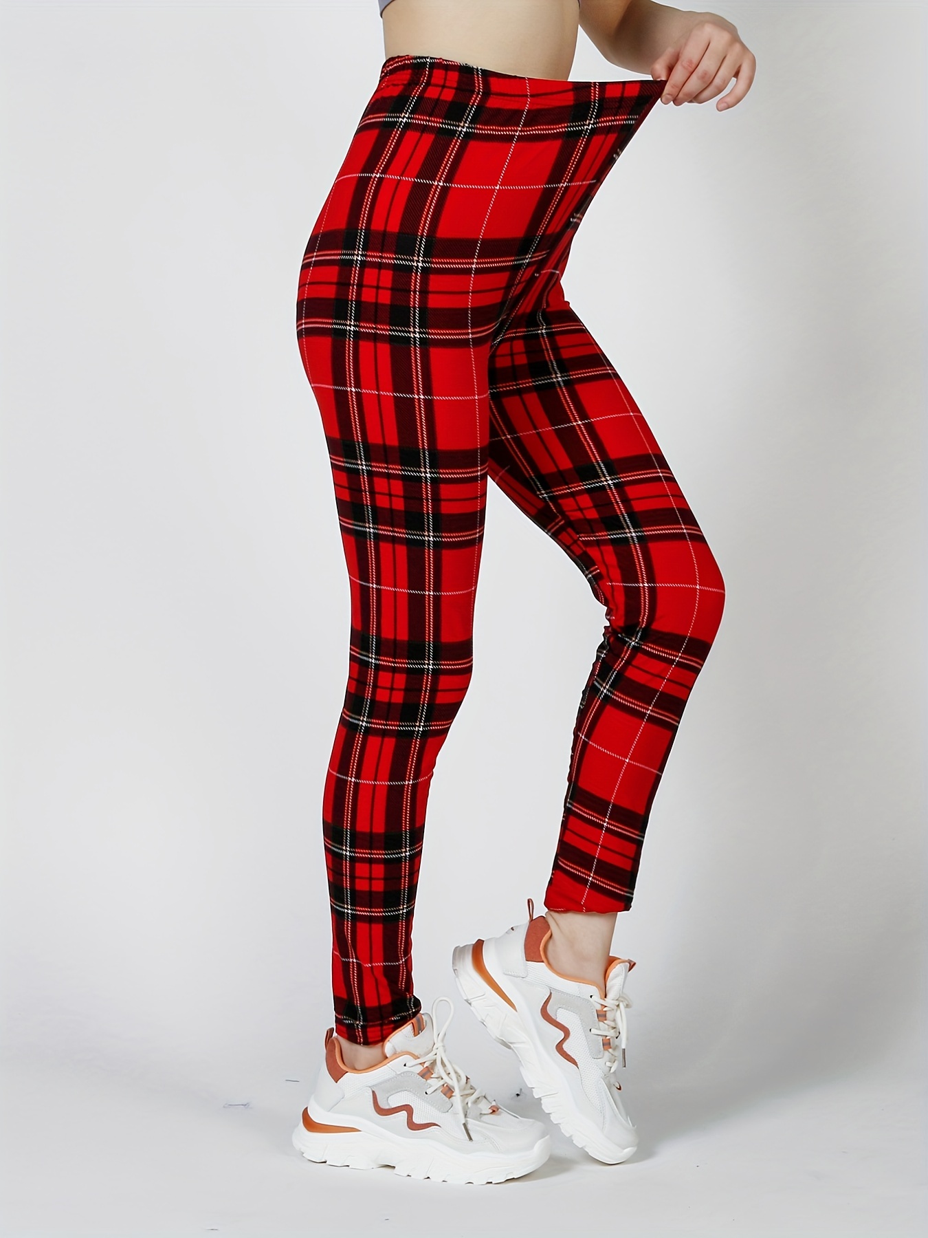 SLY CUHAKCI Women Leggings Fashion Plaid Printing Legging Sexy Leggings  Fitness Leggins Grid Floral Stripe Trouser High Waist Pants (Color : S172  Plover plaid, Size : XL): Buy Online at Best Price