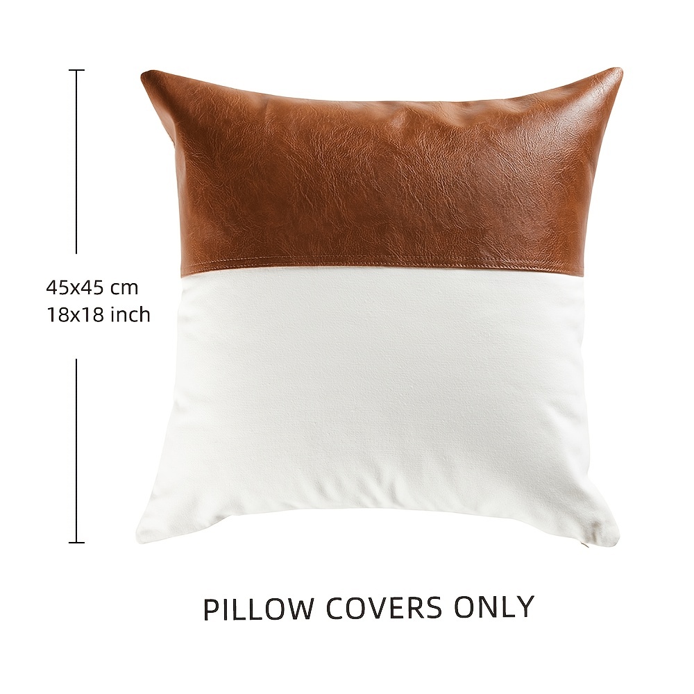 Decorative Throw Pillow Covers 18x18, Faux Fur Farmhouse Boho