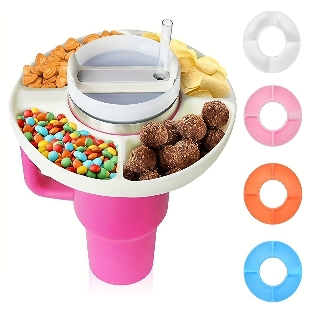 Snack Bowl For Tumbler With Handle 3 Compartment - Temu