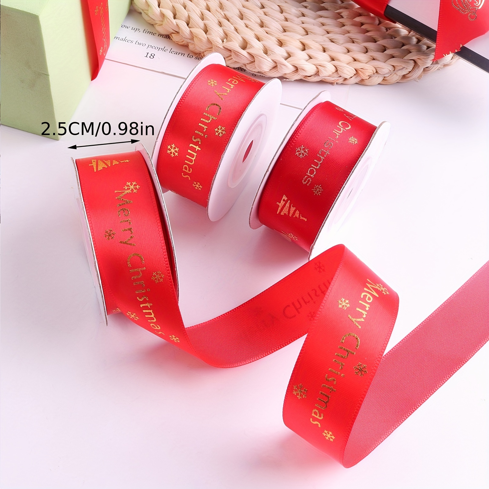 1 Roll Silk Satin Ribbon Wedding Decoration Party Gift Wrap Accessories  Packing Material Diy Bow Craft Decor Christmas Decor Supplies - Home &  Kitchen - Temu