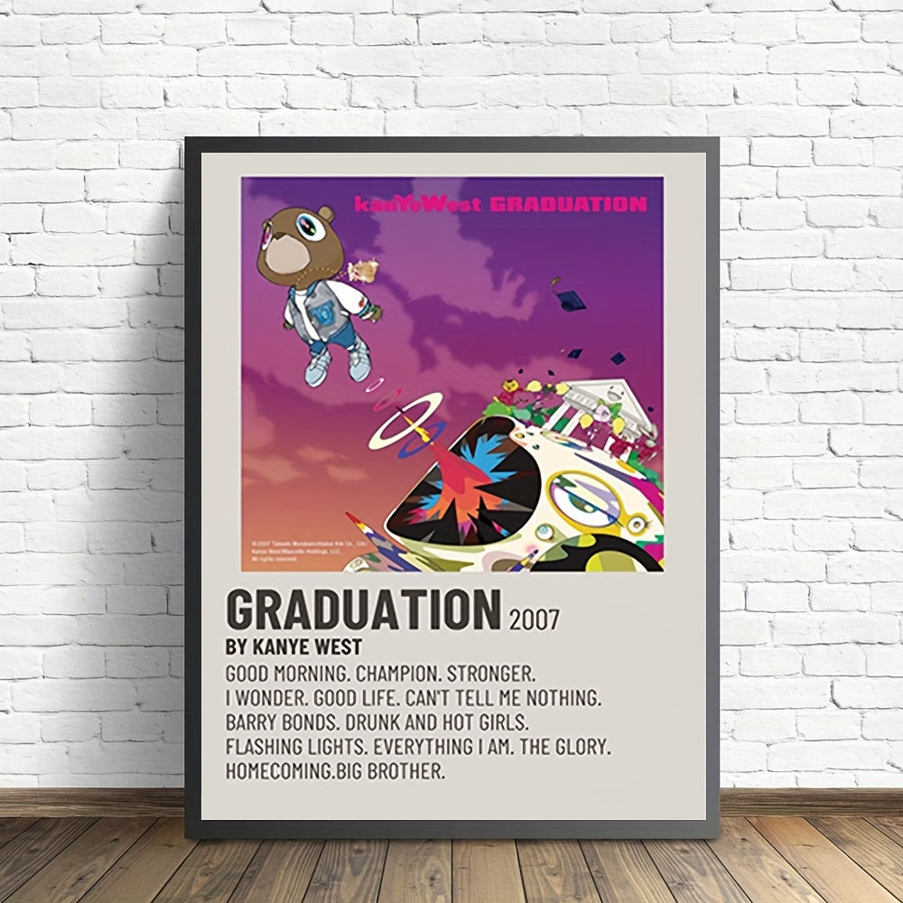 Kanye West Poster Hip-hop Comic Music Posters for Room Aesthetic, The  College Dropout Album Cover Canvas Wall Art Rapper Signed Limited Posters  Prints