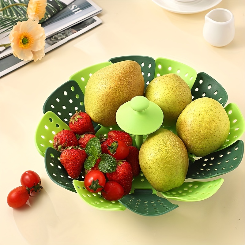 Silicone Fruit Tray And Steaming Basket - Foldable Mesh Cookware For Steaming  Vegetables And Fruits - Kitchen Accessory For Healthy Cooking - Temu