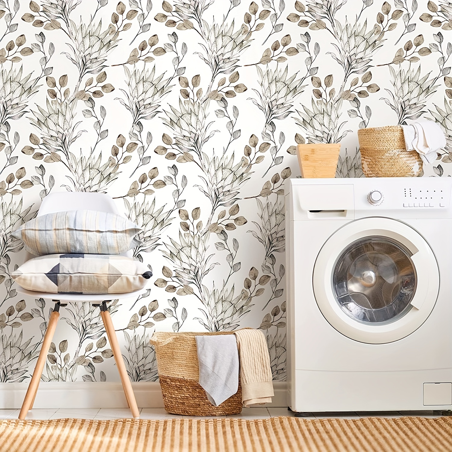 Boho Floral Peel And Stick Wallpaper For Kitchen And Home - Temu