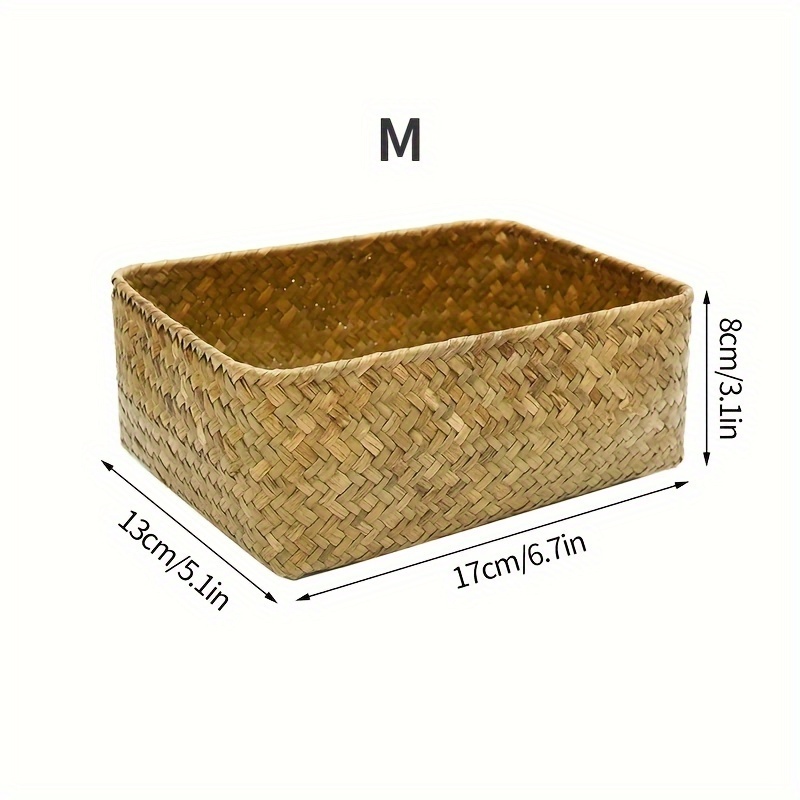 Woven Storage Basket Cosmetic Storage Container Desktop - Temu Canada