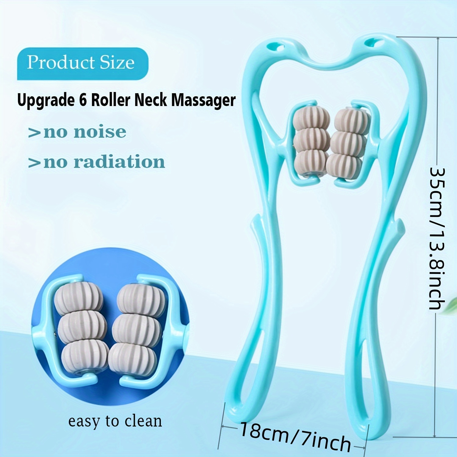 Handheld Neck Roller Massager For Relaxation And Muscle Tension - Fits Up  To 154.32LB - Portable And Easy To Use