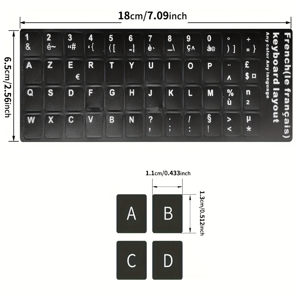 5 x Pegatina Teclado para Portatil Idioma Alemán Deutsch QWERTZ Color Negro  - Advanced Computer Trading